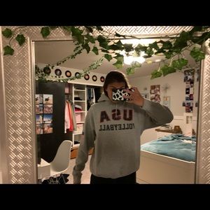 gray volleyball sweatshirt